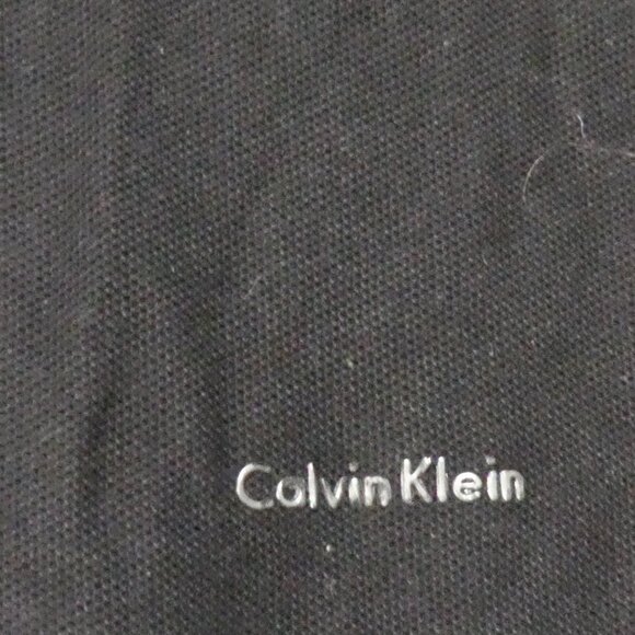 CALVIN KLEIN | medium | Black Short Sleeve Polo Shirt With Grey Collar and Cuffs - Picture 5 of 13